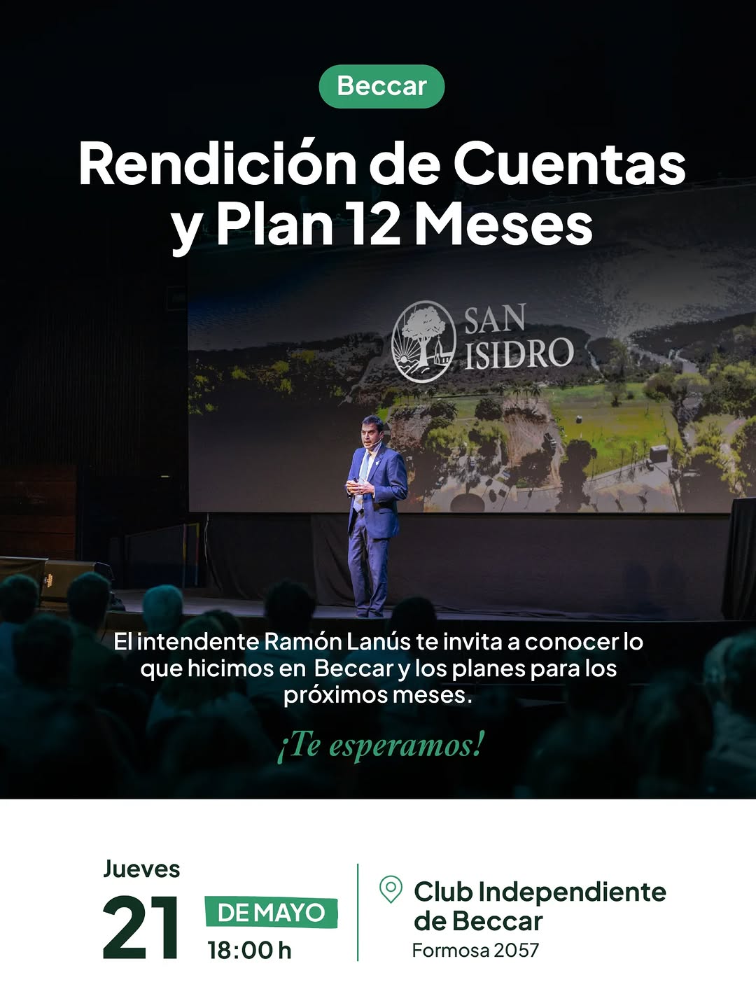 Te esperamos el jueves 21 de mayo a las 18:00 en el Club Independiente de Beccar (Formosa 2057).
Un encuentro para compa...
