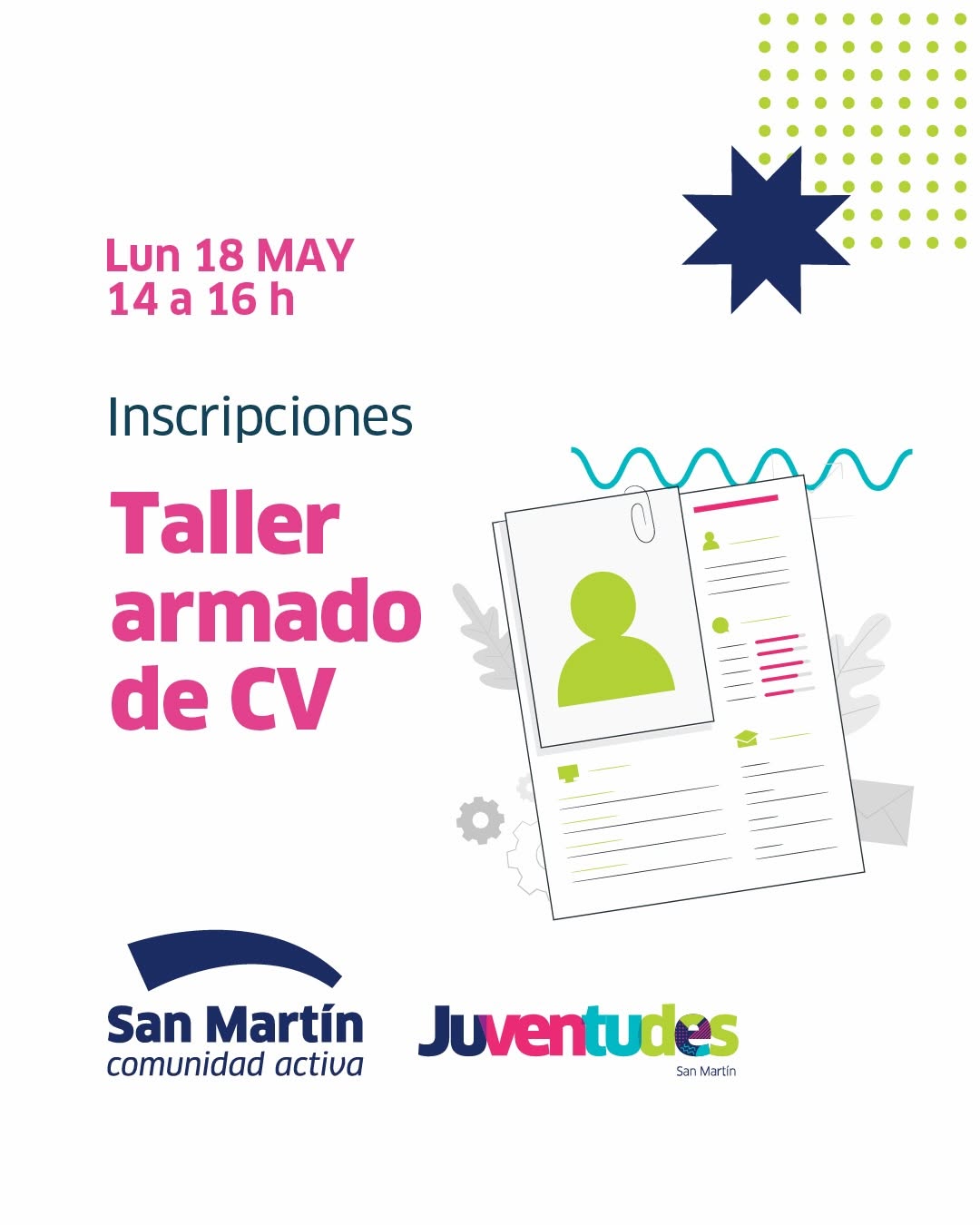📄✍🏽Sumate al taller gratuito de armado de CV

¿Estás buscando tu primer trabajo pero todavía no tenés currículum? ¡Est...