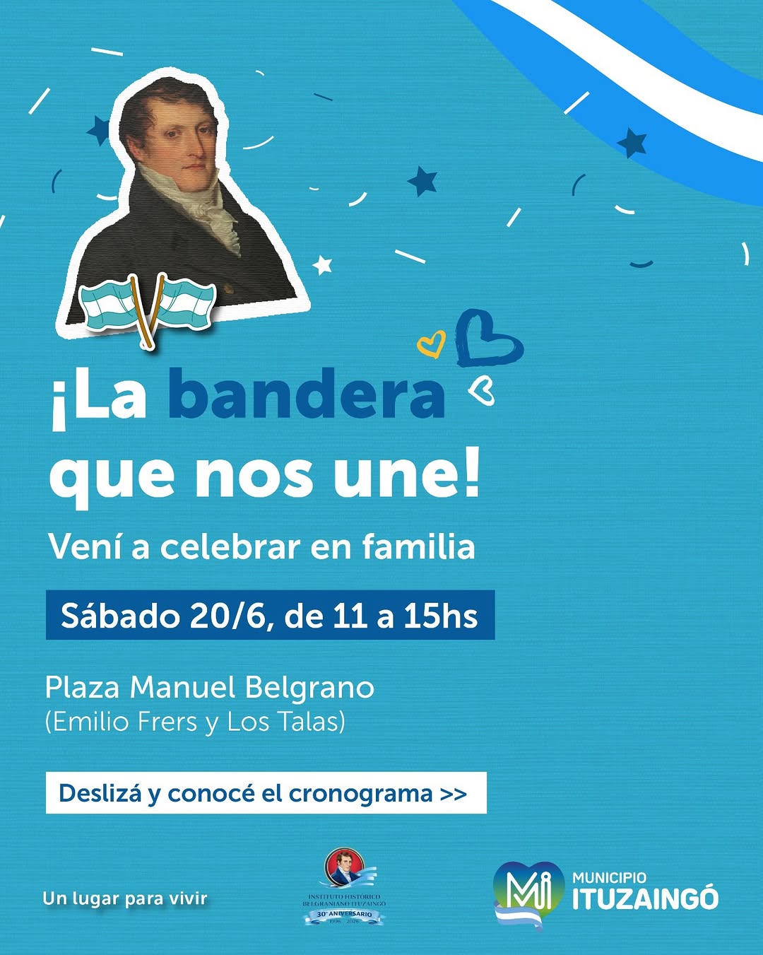 ¡Yo quiero a mi bandera!🇦🇷 Vení a disfrutar de una tarde en familia llena de danza, música y comida rica.🩵

📍Plaza M...