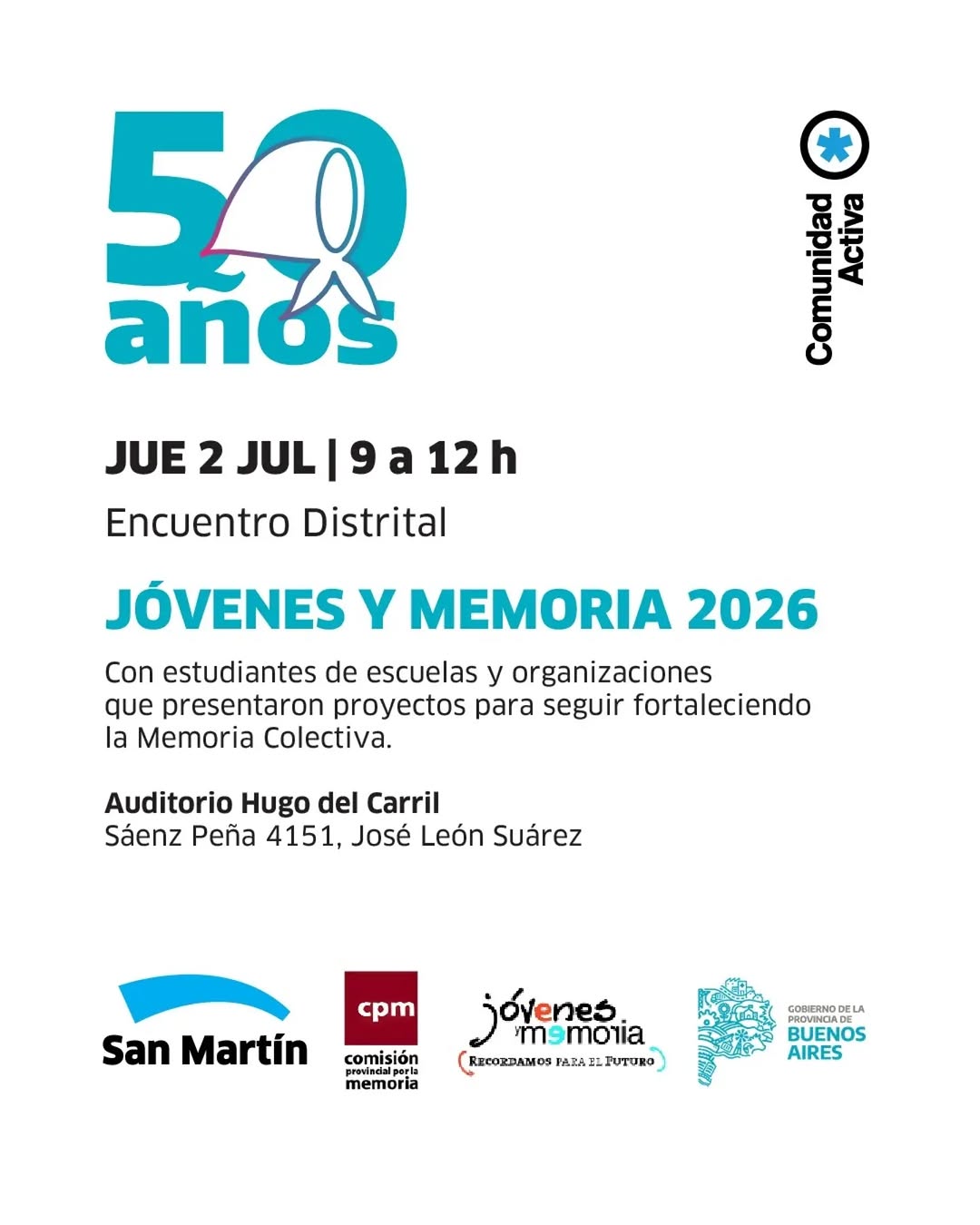 🙋🏻‍♀️🙋🏻‍♂️Te invitamos a participar del Encuentro Distrital de Jóvenes y Memoria 2026, un espacio donde estudiantes ...